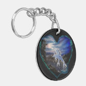 Bucht bei Nacht , Dolphin-Liebe Schlüsselanhänger (Vorderseite links)