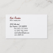 Bucht-Bereich Visitenkarte (Rückseite)