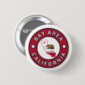 Bucht-Bereichs-Kalifornien-Knopf Button (Vorne & Hinten)