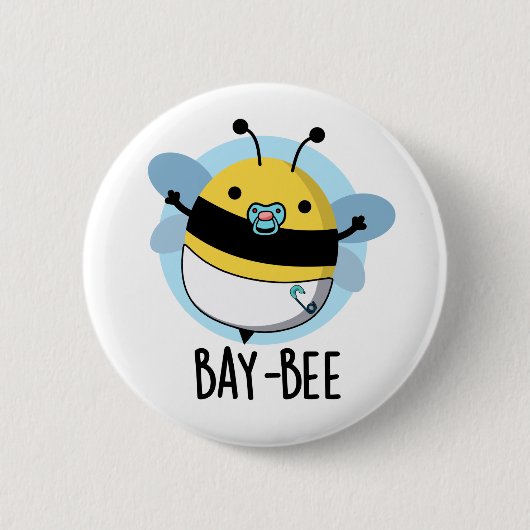 Bucht-Biene Funny Baby Bee Pun Button (Vorderseite)