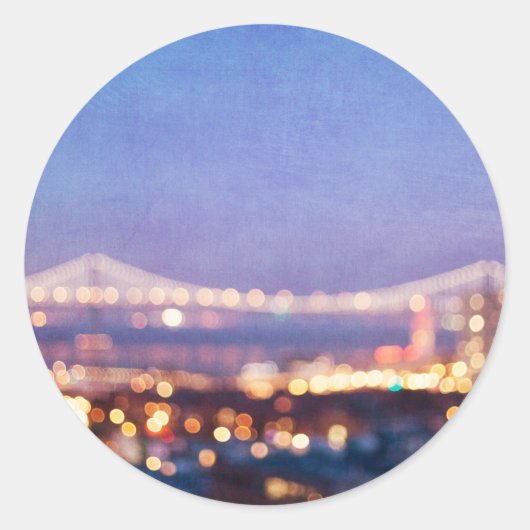 Bucht-Brücken-Glühen - San Francisco Aufkleber (Vorderseite)