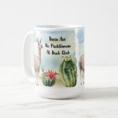 Bucht Club Niedlich Llama Watercolor Cactus Locarn Kaffeetasse (Vorderseite Links)