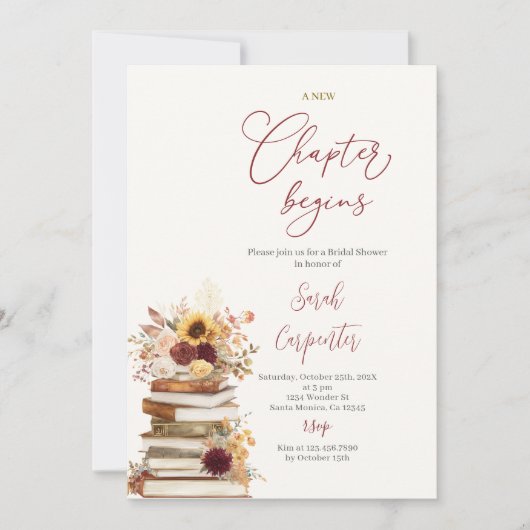 Bucht Fall Bridal Dusche Einladung (Vorderseite)