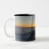 Bucht fischen Sonnenaufgang Kaffee Mugs Zweifarbige Tasse (Links)