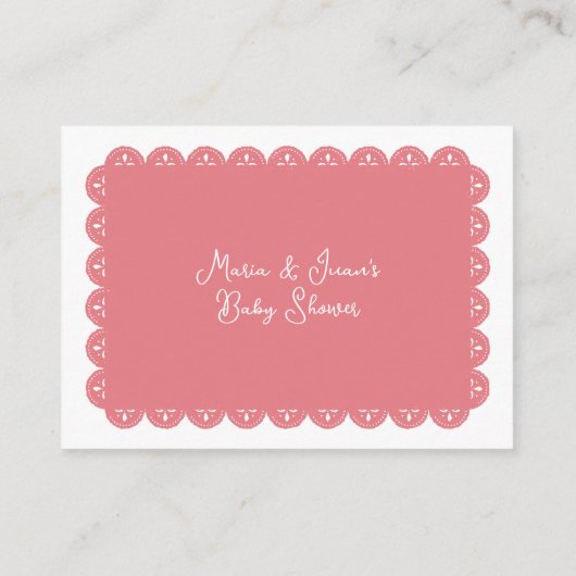 Bucht für Baby Shower Girl Mexican Papel Picado Begleitkarte (Rückseite)