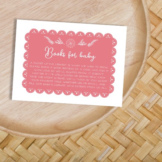 Bucht für Baby Shower Girl Mexican Papel Picado Begleitkarte