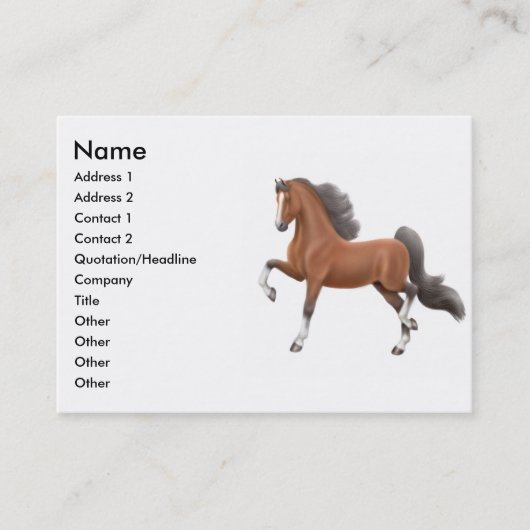 Bucht Gaited PferdeVisitenkarte Visitenkarte (Vorderseite)