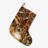 Bucht in Camouflage Weißer Schwanz Hirsch Kleiner Weihnachtsstrumpf (Vorderansicht (hängend))