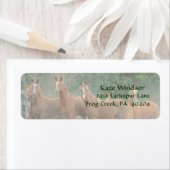 Bucht Kastanienbraun Pferde im Feld mit Bäumen (Insitu)