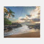 Bucht Makena Strand-| Makena Fleecedecke (Vorderseite (Horizontal))