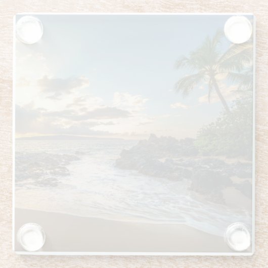 Bucht Makena Strand-| Makena Glasuntersetzer (Rückseite)