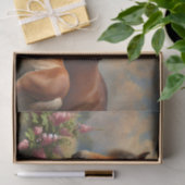 Bucht Mare mit Fohlen-Wildblumen-Decoupage Seidenpapier (Geschenk)