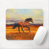Bucht Pferd Galopp über die Prärie Mousepad (Mit Mouse)