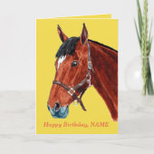 Bucht Pferd mit Star Karte (Vorderseite)