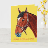 Bucht Pferd mit Star Karte (Gelbe Blume)