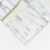 Bucht Pinto Paint Horns im Winter Schnee Fleecedecke (Ecke)