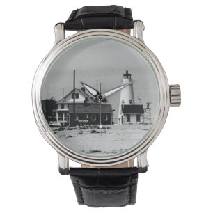 Bucht-Punkt-Leuchtturm Armbanduhr