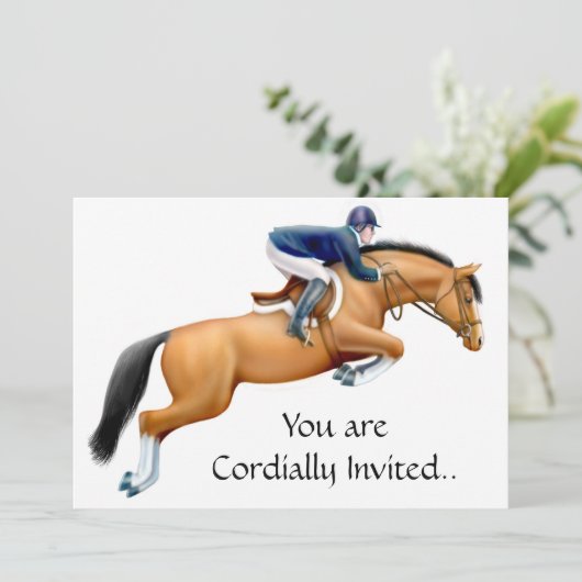 Bucht-Show-Pullover-Reiterpferdeeinladung Einladung (Stehend Vorderseite)