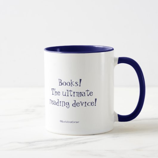 Bucht Spaß-Stapel Bücher mit Zitat Tasse (Rechts)