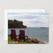 Bucht-Strand Hafen-Austins Michigan der Huronsee Postkarte (Vorne/Hinten)