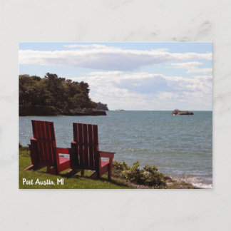 Bucht-Strand Hafen-Austins Michigan der Huronsee Postkarte