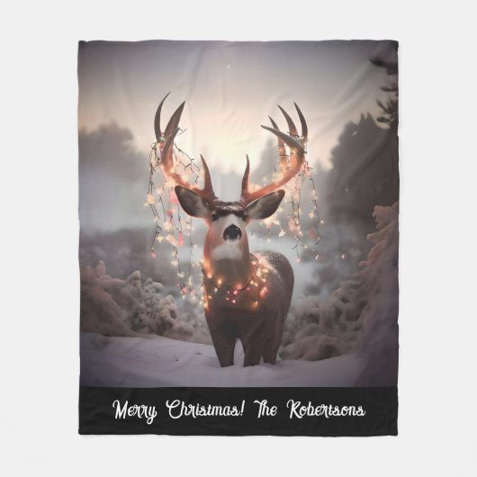 Bucht und Weihnachtslicht Fleecedecke (Vorderseite)