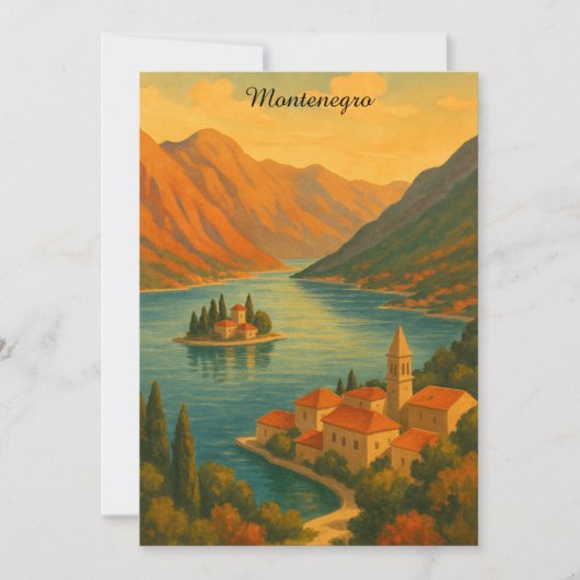Bucht von Kotor Montenegro Vintage Adria Küste (Vorderseite)