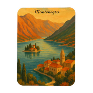 Bucht von Kotor Montenegro Vintage Adria Küste Magnet