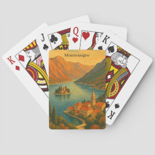 Bucht von Kotor Montenegro Vintage-Reiseszene Spielkarten
