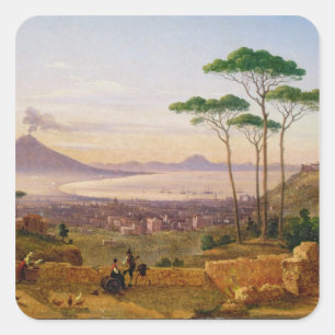 Bucht von Neapel Quadratischer Aufkleber