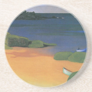 Bucht von Tregastel von Felix Vallotton, Fine Art Sandstein Untersetzer