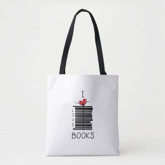 Buchtasche "I Liebe Books" Tasche (Vorderseite)
