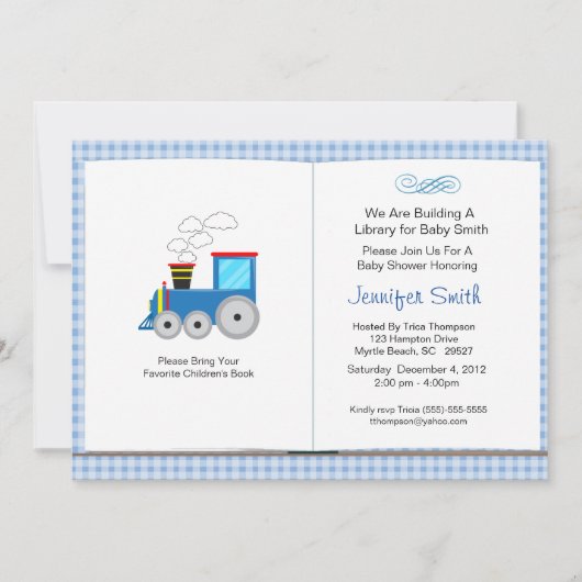 Buchthema Kinderdusche Einladung (Vorderseite)