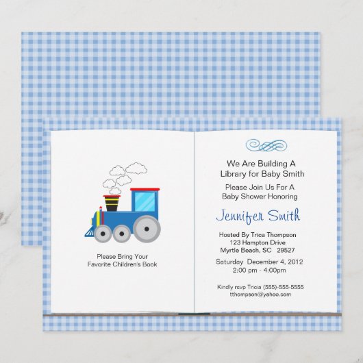 Buchthema Kinderdusche Einladung (Vorne/Hinten)