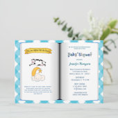 Buchthema Kinderdusche Einladung (Junge) (Stehend Vorderseite)