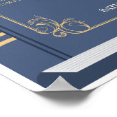 Buchtisch Hochzeitsbibliothek Navy 8 Tische Poster (Ecke)