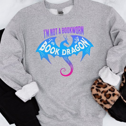 Buchtitel, Leser, Drache, Buchtitel Sweatshirt