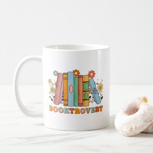Buchtrovert, Bibliothekarisch Lehrerbuchbuch, Love Kaffeetasse (Mit Donut)
