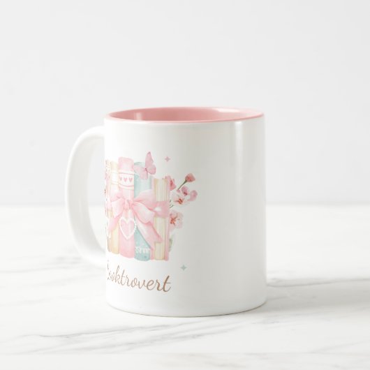 Buchtrovert Coquette Book Zweifarbige Tasse (Vorderseite Links)