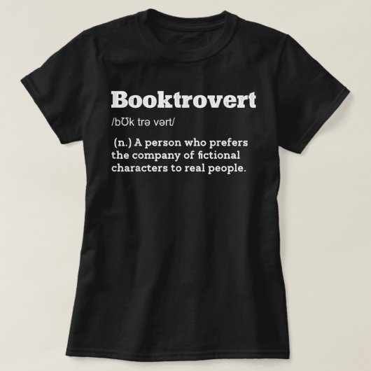 Buchtrovert Definition Funny Book Lover Bedeutung  T-Shirt (Design vorne)