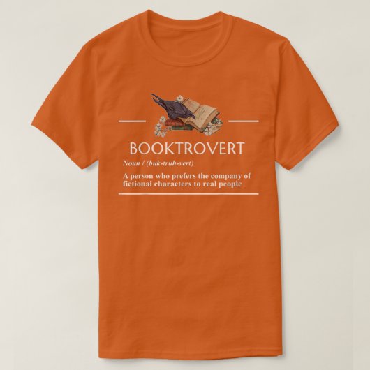 Buchtrovert eine lustige Definition des fiktiven B T-Shirt (Design vorne)