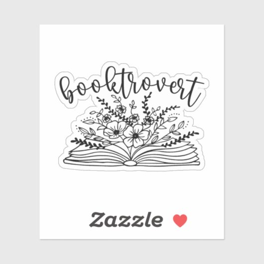 Buchtrovert, Lover buchen, Buchwurm Aufkleber (Blatt)