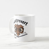 Buchtroverte Eule mit Buch und Kaffee Kaffeetasse (Vorderseite Links)