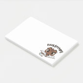 Buchtroverte Eule mit Buch und Kaffee Post-it Klebezettel (angewinkelt)