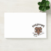 Buchtroverte Eule mit Buch und Kaffee Post-it Klebezettel (Büro)