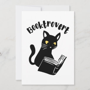 Buchtrovertekatze mit Buch Einladung