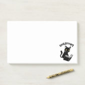 Buchtrovertekatze mit Buch Post-it Klebezettel (Auf Schreibtisch)