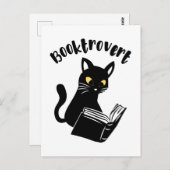 Buchtrovertekatze mit Buch Postkarte (Vorne/Hinten)