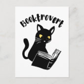 Buchtrovertekatze mit Buch Postkarte (Vorderseite)