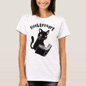 Buchtrovertekatze mit Buch T-Shirt (Vorderseite)